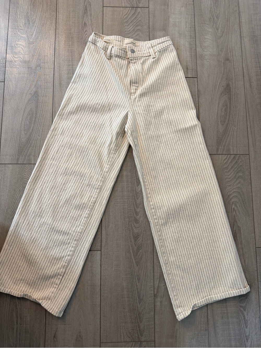 Universal Thread Cream and Navy Striped Lined pants